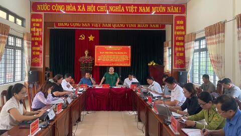 BAN THƯỜNG VỤ ĐẢNG UỶ XÃ LÀM VIỆC VỚI UBND XÃ về thực hiện nhiệm vụ quản lý rừng, đất đai và thực hiện các chương trình mục tiêu quốc gia