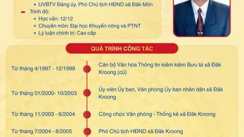 Tiểu sử tóm tắt và chương trình hành động của người ứng cử đại biểu Hội đồng nhân dân xã Đăk Môn, nhiệm kỳ 2026 - 2031: A THẲNG Đơn vị bầu cử số 6
