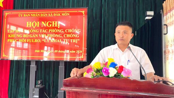UỶ BAN NHÂN DÂN XÃ ĐĂK MÔN TỔ CHỨC HỘI NGHỊ TẬP HUẤN CÔNG TÁC PHÒNG, CHỐNG KHỦNG BỐ TRÊN ĐỊA BÀN XÃ ĐĂK MÔN