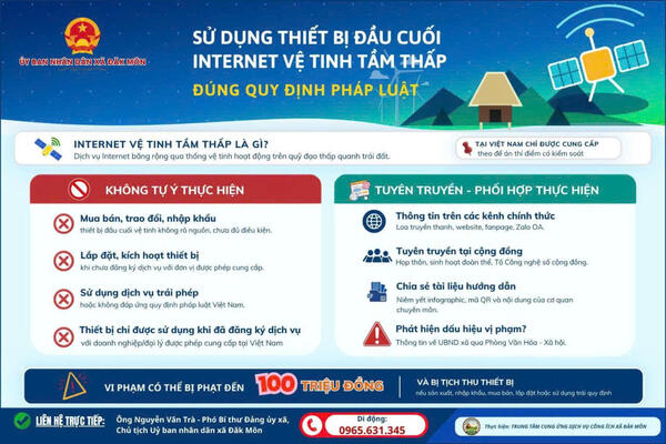 Sử dụng thiết bị đầu cuối internet vệ tinh tầm thấp đúng quy định pháp luật