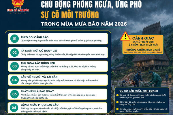 Chủ đồng phòng ngừa, ứng phó sự cố môi trường trong mùa mưa bão năm 2026